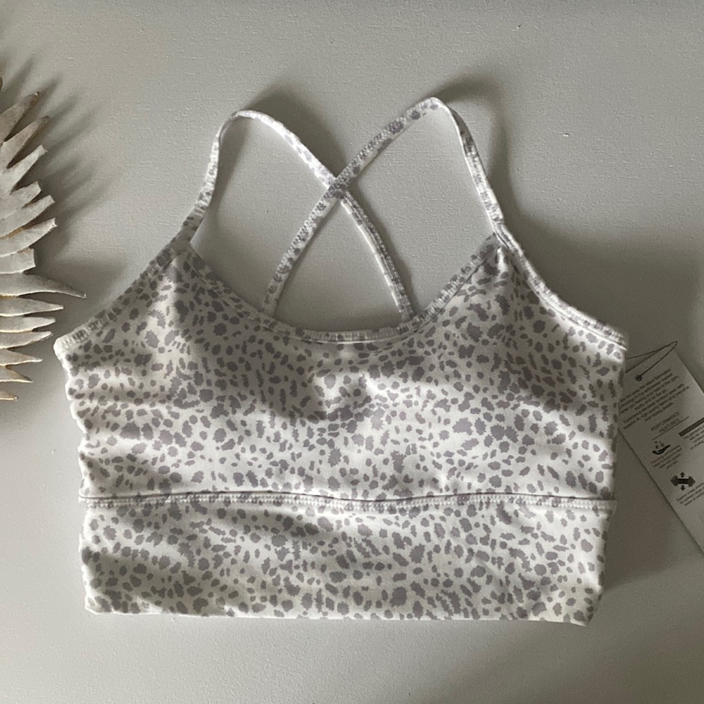 Scorpio Sol white ditsy cheetah Regina sport bra